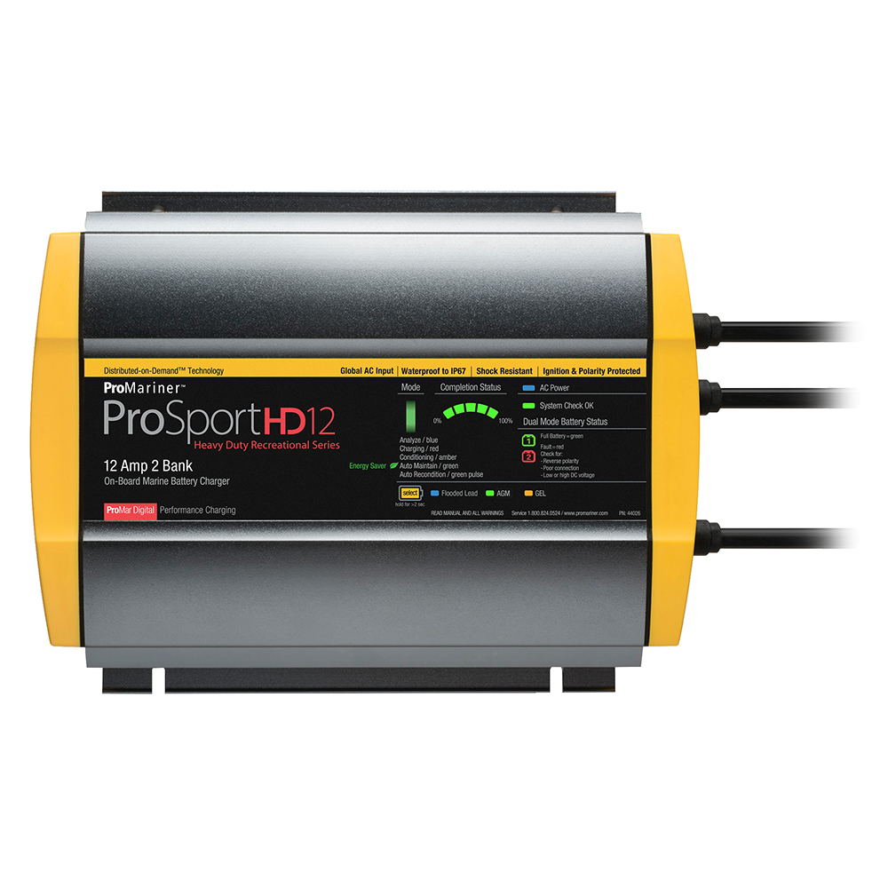 ProMariner ProSportHD 12 Global Gen 4 – 12 Amp – 2 Bank Battery Charger-44026-karibouusa.com
