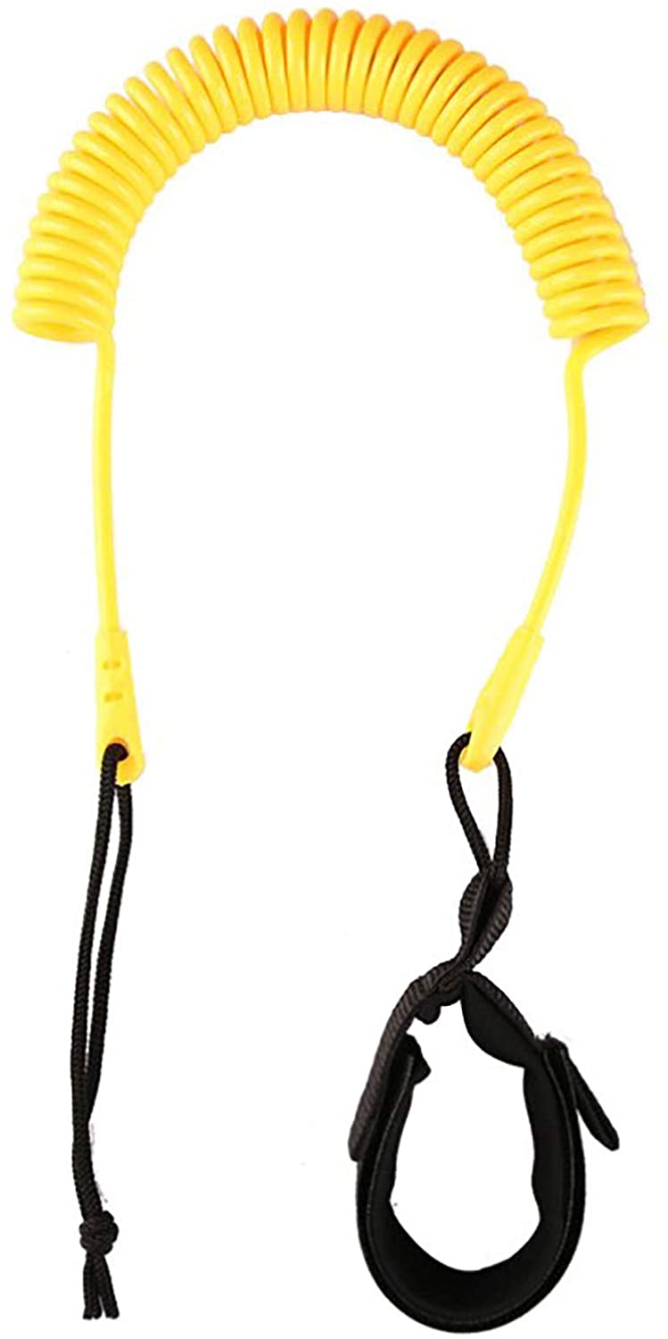 10 Ft Coiled SUP Leash Ankle Strap-Yellow